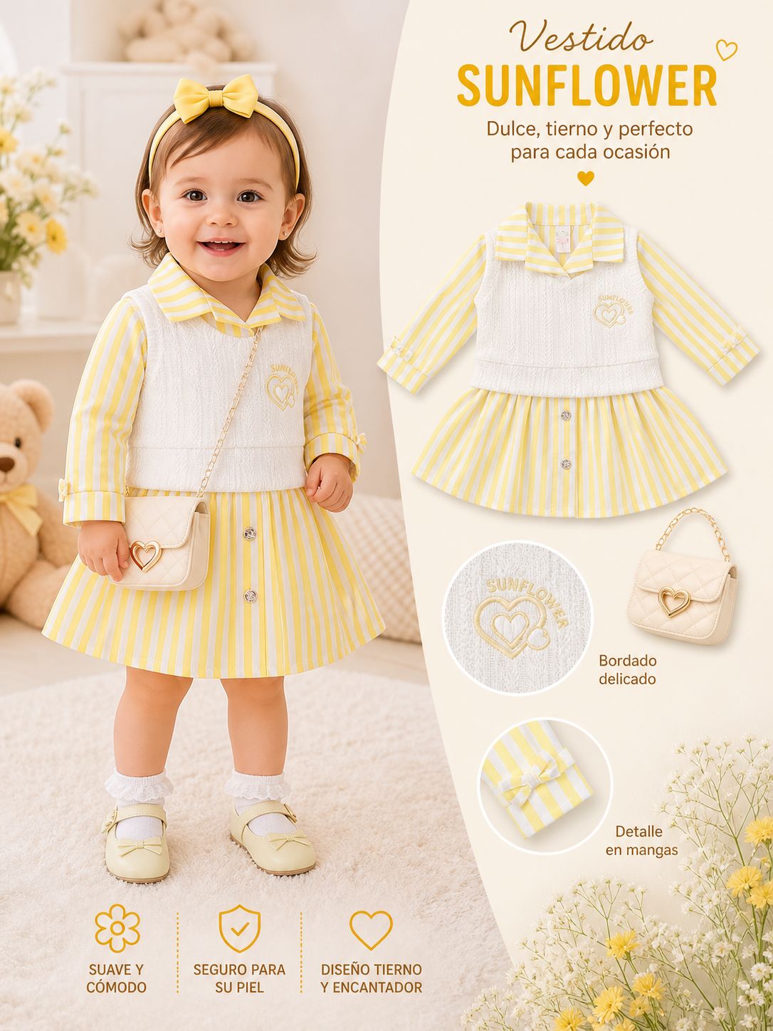 Vestido con Chaleco Bebé Ref 861