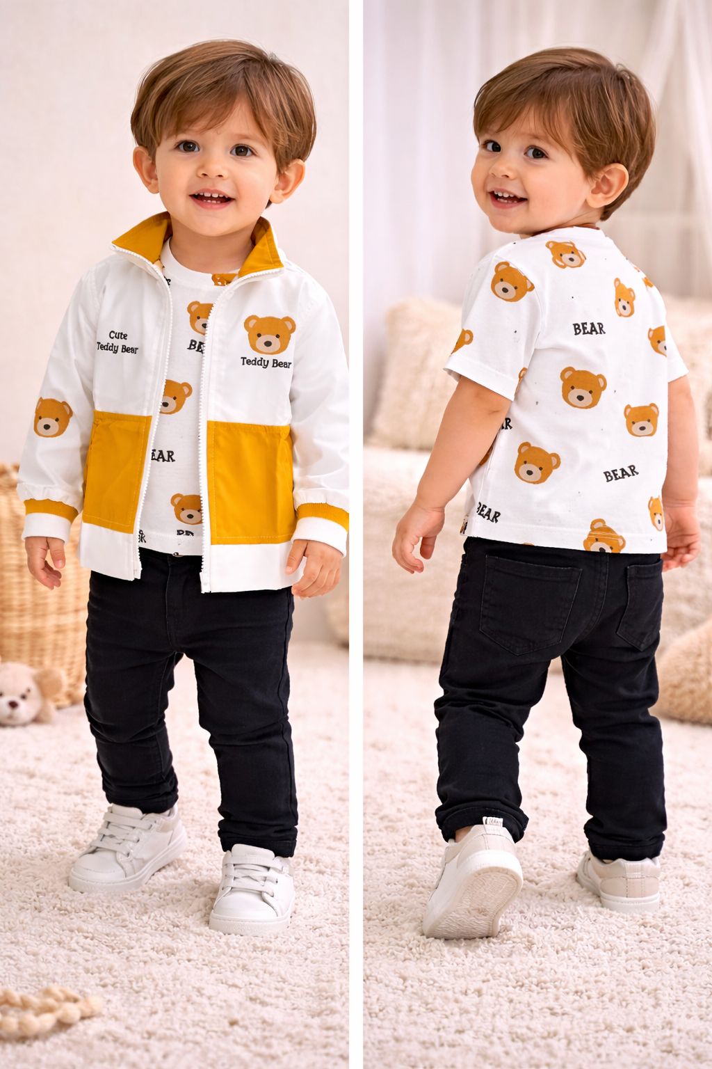 Conjunto Trío Pantalón Bebé Niño  Ref 1262