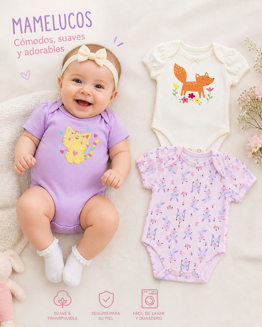 Set x3 Mamelucos Niña D3747