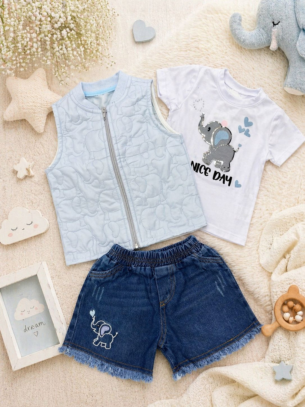 Conjunto Short Chaleco Bebé Ref 3030