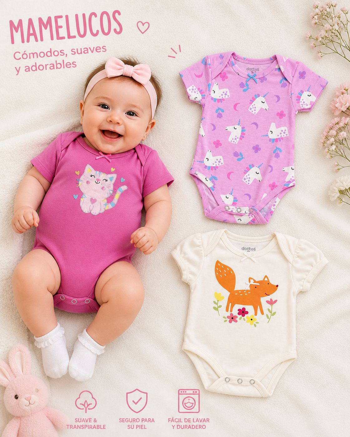 Set x3 Mamelucos Niña D3747