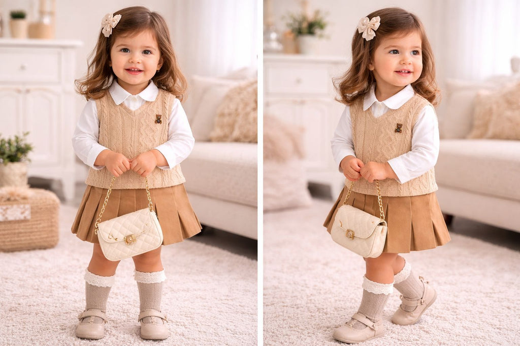 Conjunto Trío Falda Bebé Niña  Ref  13595