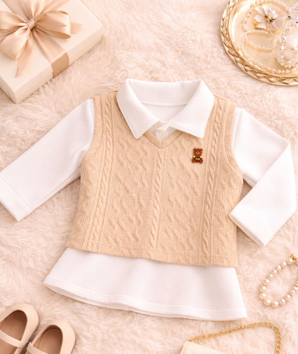 Conjunto Trío Falda Bebé Niña  Ref  13595