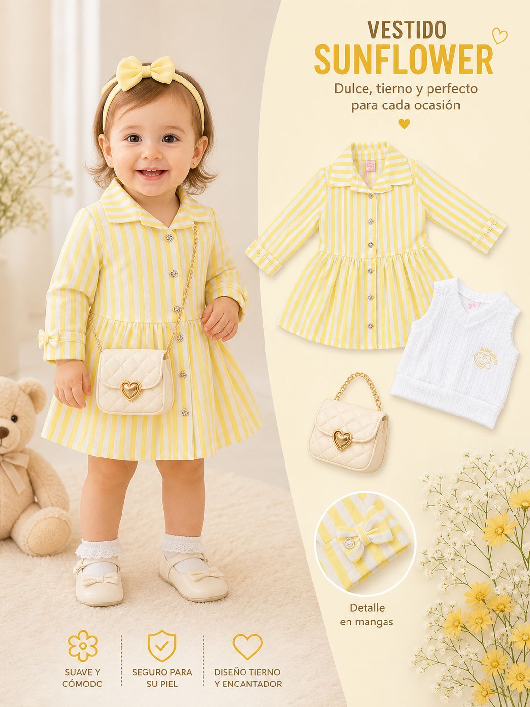 Vestido con Chaleco Bebé Ref 861