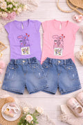 Conjunto Short Bebé Niña  Ref 81150