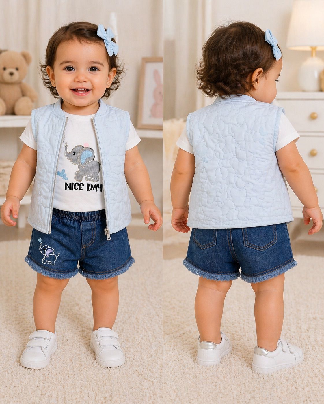 Conjunto Short Chaleco Bebé Ref 3030