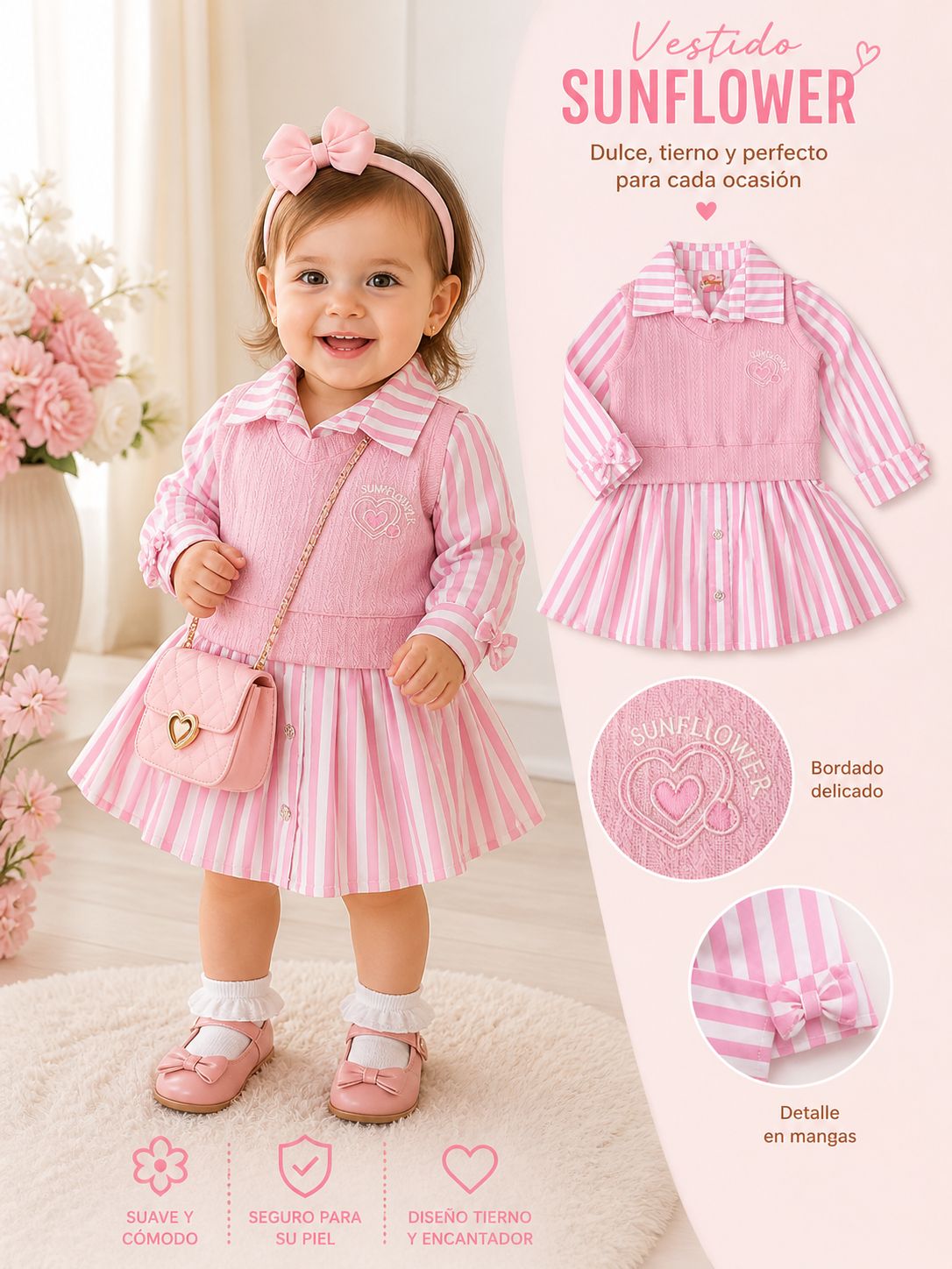 Vestido con Chaleco Bebé Ref 861