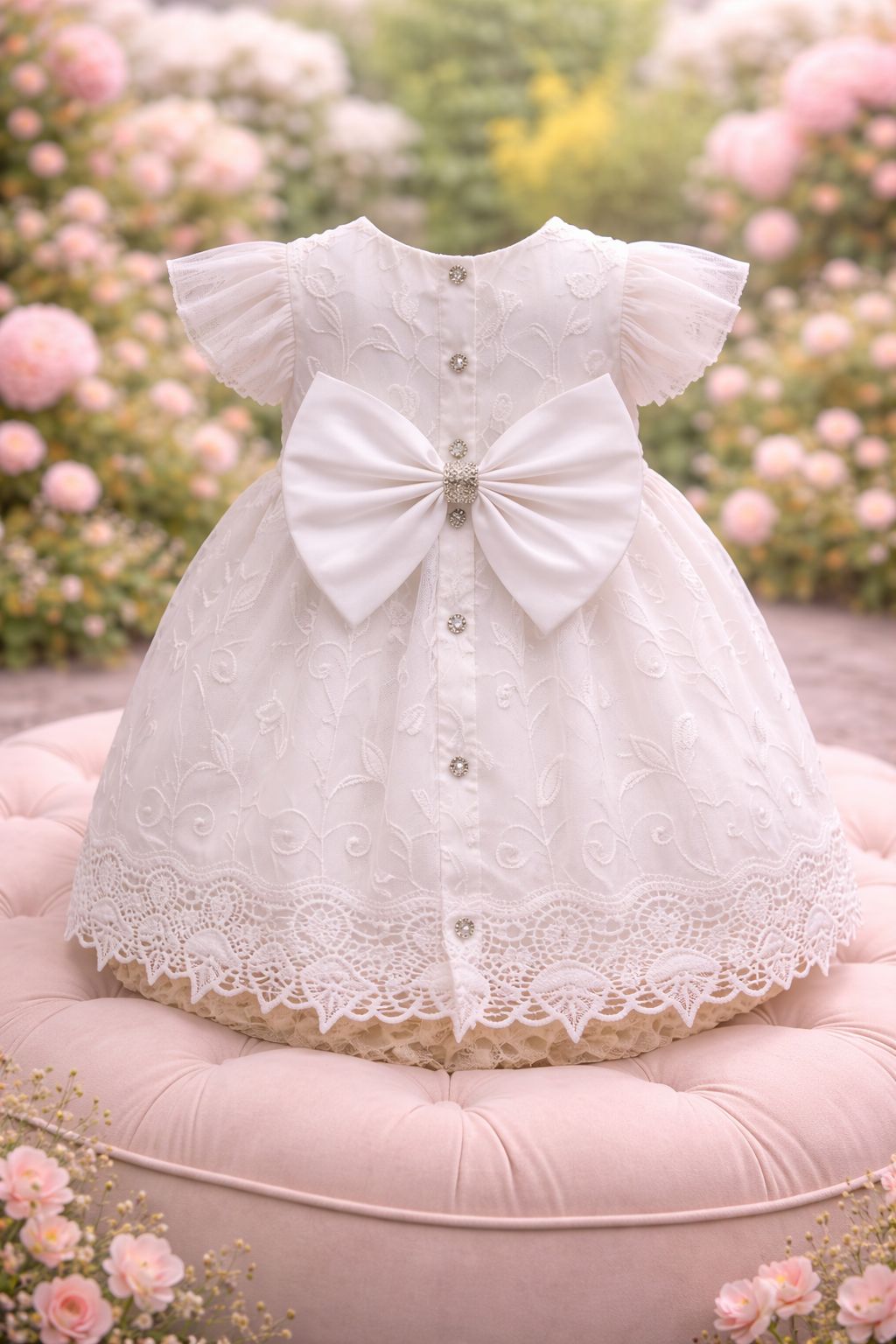 Vestido Bautizo Bebé Niña  Ref 543