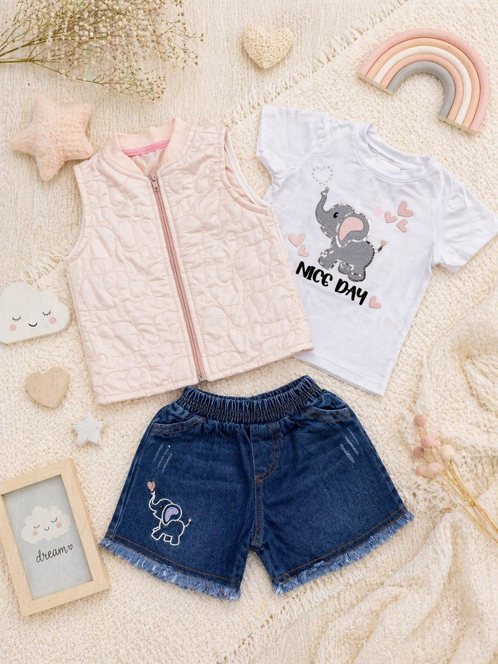 Conjunto Short Chaleco Bebé Ref 3030